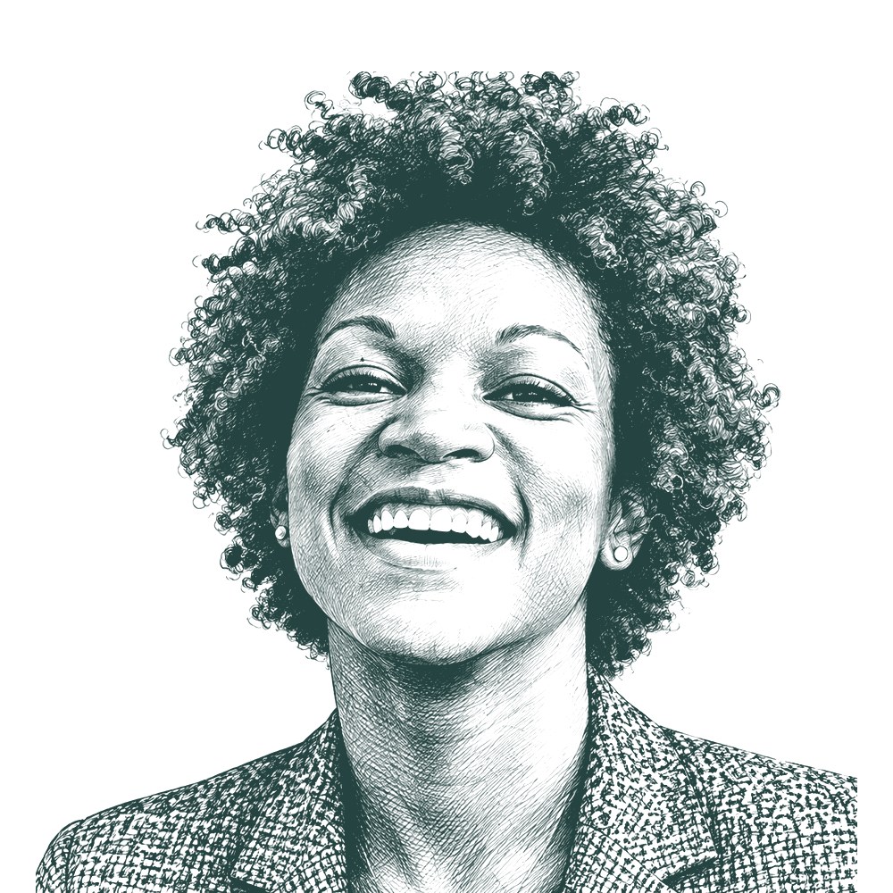 Hand-drawn portrait of Dionna McPhatter
